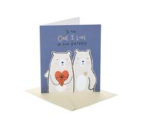 UK Greetings | Birthday Card for The One I Love | Happy Birthday Gifts | Her/Him | Two Bears Design | With Envelope | 15.9x18.4cm