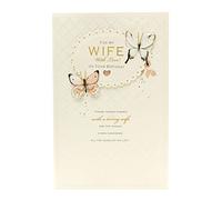 UK Greetings Birthday Card for Wife - Butterfly Design, 194mm x 295mm
