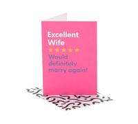 UK Greetings | Birthday Card for Wife | Happy Birthday Gifts | Her, Girls, Women | Funny Pink Review Design | With Envelope | 12.7x17.8cm