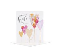 UK Greetings Birthday Card for Wife - Love Heart Balloons Design - From The Camden Collection