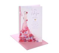 UK Greetings | Birthday Card for Wife | Stunning Floral Dress Design