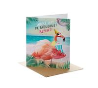 UK Greetings | Birthday Card | Funny Flamingo Design | With Envelope