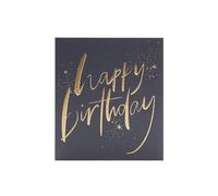 UK Greetings | Birthday Card | Happy Birthday Gifts | Her/Him | Black & Gold Design | With Envelope | 143 x 165 mm