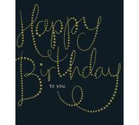 UK Greetings | Birthday Card | Happy Birthday Gifts | Her/Him | Gold Lettering Design | With Envelope | 165 x 190 mm
