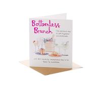 UK Greetings | Birthday Card | Happy Birthday Gifts | Him, Boys, Men | Funny Bottomless Brunch Design | With Envelope | 13.7cm x 15.9cm