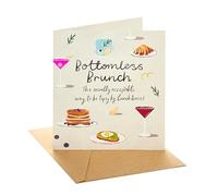 UK Greetings | Blank Greeting Card for All Occasions | For All Occasions | Thank you, Birthday, Congralutations | Her/Him | Bottomless Brunch Design | With Envelope | 15.9 x 18.4 cm