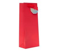 UK Greetings | Bottle Bag for Him/Her/Friend | Gift Bags for Presents | Birthdays/Weddings/Christmas/New Year | Red Design | 32.7 x 13.3 x 8.3 cm