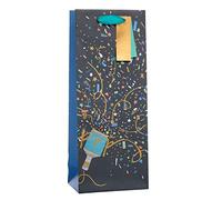 UK Greetings Bottle Bag for Him/Her/Friend - For Birthdays, Congratulations & Other Events - Party Popper Design