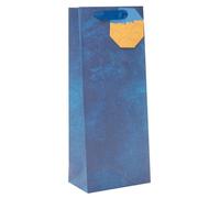 UK Greetings | Bottle Bag for Him/Her/Friend | Party/Gift Bag | Birthdays/Weddings/Christmas | Blue Design | 13.3 x 32.7 x 8.3 cm