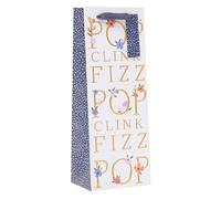 UK Greetings | Bottle Bag - From The Camden Collection | Party/Gift Bag | Birthdays/Weddings/Christmas/Graduation/Exam Results | Pop, Clink, Fizz Design | 13.3 x 32.7 x 8.3cm