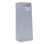 UK Greetings | Bottle Bag | Party/Gift Bag | Birthdays/Weddings/Christmas | Silver Design | 32.7 x 13.3 cm