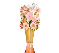 UK Greetings | Bottle Topper for Her/Women/Friend | Birthdays/Weddings/Mother's Day/Exam Results/Graduation | Floral Design | 24cm x 15cm