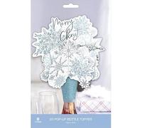 UK Greetings | Bottle Topper for Him/Her/Friend | Wine/Champagne Stoppers | for Christmas Gifts | Snowflakes Design | 24 x 15cm