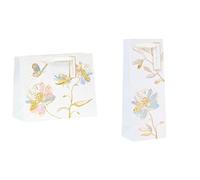 UK Greetings Camden Collection Large Gift Bag & Bottle Bag Floral Bundle | Large Gift Bag, Bottle Gift Bag, Floral Gift Bags, Gold & Silver Foil Design, Gift Packaging for Her, Friends & Celebrations