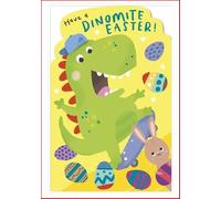 UK Greetings | Children's Easter Card | Easter Greeting Card | Her/Him | Dinosaur Have a Dinomite Easter! Design | With Envelope | 18.4 x 12.1cm