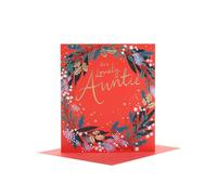UK Greetings Christmas Card for Auntie - Wreath Design