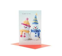 UK Greetings Christmas Card for Both of You - Snow Couple Design