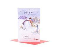 UK Greetings Christmas Card for Both of You - Snowcouple Design