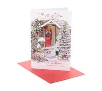UK Greetings | Christmas Card for Both of You | Xmas Presents | Her/Him | snow front door | With Envelope | 22.9 x 14.9 cm