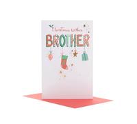UK Greetings | Christmas Card for Brother | Hanging Ornaments Design | Xmas Presents | Greeting Card |Him/Boys/Men | With Envelope | 149mm x 229mm