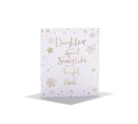 UK Greetings Christmas Card for Daughter - Snowflakes Design