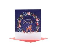 UK Greetings Christmas Card for Daughter - Sweet Reindeer Design
