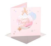 UK Greetings | Christmas Card for Daughter | Xmas Presents | Her, Girls, Women | Baubles | With Envelope | 18.6 x 18.6 cm