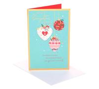 UK Greetings | Christmas Card for Daughter | Xmas Presents | Her, Girls, Women | Baubles | With Envelope | 21 x 13.7 cm