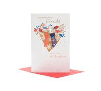 UK Greetings Christmas Card for Friends - Stockings & Heart Design