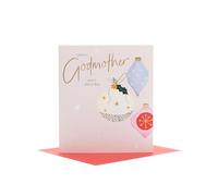 UK Greetings | Christmas Card for Godmother | Baubles Gold Foiled Design