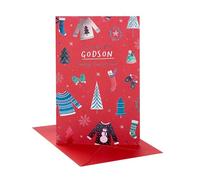 UK Greetings Christmas Card for Godson - Jumpers Design