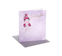 UK Greetings Christmas Card for Granddaughter - Cosy Girl Design