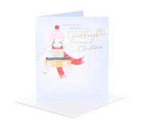 UK Greetings | Christmas Card for Granddaughter | Xmas Presents | Her, Girls, Women | Girl in Hat & Scarf | With Envelope | 18.4 x 15.9 cm