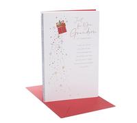 UK Greetings Christmas Card for Grandson - Snowflakes & Present Design