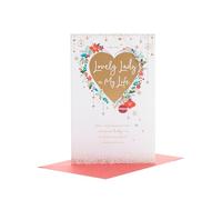 UK Greetings Christmas Card for Her/Partner - Gold Heart Design