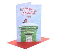 UK Greetings | Christmas Card for Him/Her/Friend | Xmas Presents | Her/Him | Irish Postbox | With Envelope | 21 x 13.7 cm