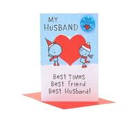 UK Greetings Christmas Card for Husband - Best Husband Badge Design