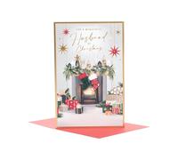 UK Greetings Christmas Card for Husband - Cosy Fireplace Design