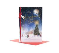 UK Greetings Christmas Card for Husband - Lovely Snow Scene Design