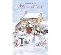 UK Greetings Christmas Card for Mum & Dad - Warm Festive House Design