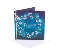 UK Greetings | Christmas Card for Mum | Xmas Presents | Her, Girls, Women | wreath | With Envelope | 21 x 21 cm