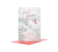 UK Greetings Christmas Card for Nana & Grandad - Stunning Snowcouple Design