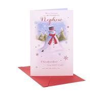 UK Greetings Christmas Card for Nephew - Snowman Design
