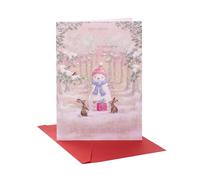 UK Greetings Christmas Card for Niece - Sweet Snowman Design