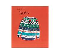 UK Greetings Christmas Card for Son - Festive Jumper Design