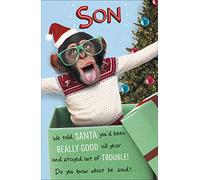 UK Greetings Christmas Card for Son - Funny Design