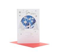 UK Greetings Christmas Card for Son - Snowy Scene Design