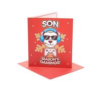 UK Greetings | Christmas Card for Son | Xmas Presents | Him, Boys, Men | XMAS Gaming Son Seasons gamings | With Envelope | 18.4 x 15.9 cm