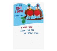 UK Greetings | Christmas Card for the One I Love | Crackers Robins Design | Xmas Presents | Counter Cards | With Envelope | 14.9 x 22.9cm