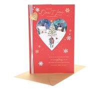 UK Greetings | Christmas Card for The One I Love | Xmas Presents | Her/Him | christmas scene | With Envelope | 29.5 x 19.4 cm